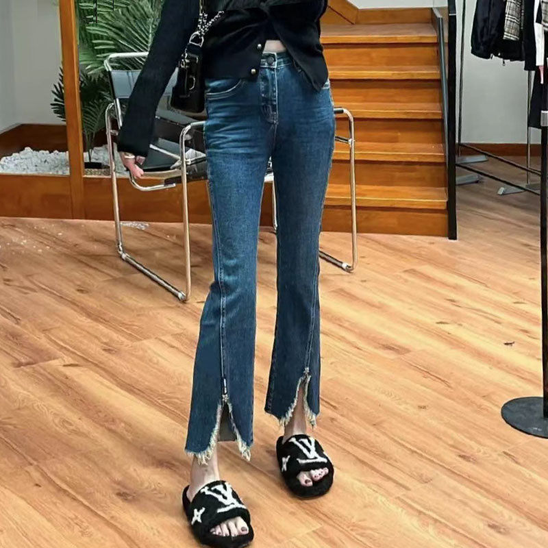 2025春季新款大码梨型身材女胖妹妹弹力开叉微喇女,女装/女士精品,大码裤装,淘宝优惠券,粉丝福利购,淘宝优惠卷