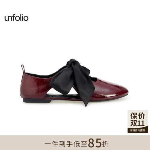 unfolio蝴蝶结系带玛丽珍鞋