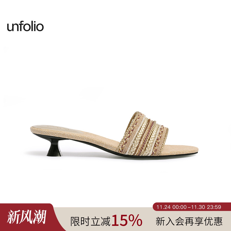 unfolio小猫跟细带凉鞋