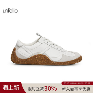 【宋佳同款】unfolio 25款系带银色低帮德训鞋蕾丝运动休闲平底鞋