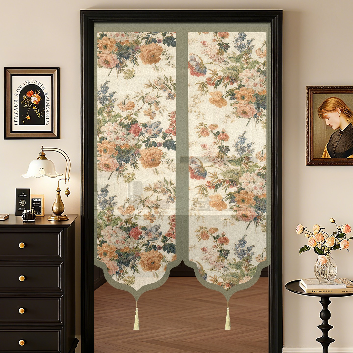 超好看新款高档女生宿舍法式门帘高级感轻奢风禅意中式遮挡家用