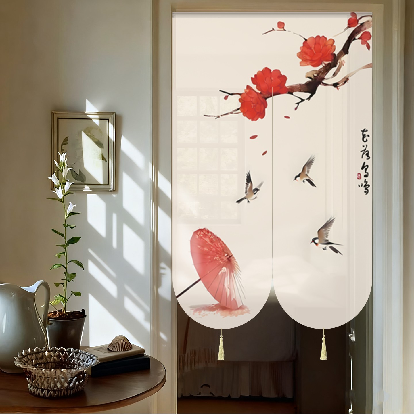 新款高档超好看中式古风风水化解隔断遮挡高级感轻奢风门帘卧室