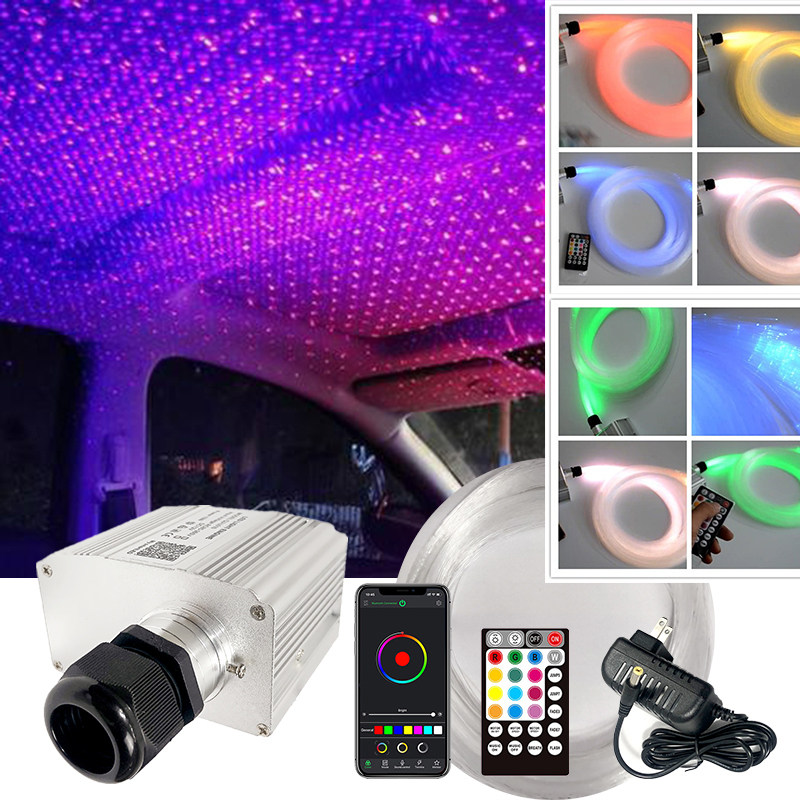 声控车闪烁遥控满天星LED光纤灯汽车星空顶车顶光源器手机app室内