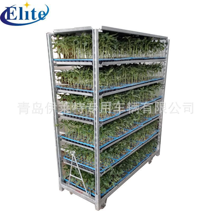 折叠花车 移动育苗车 花卉台车展示车 花园手推车 盆栽种植架