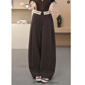 慧楹·贝斯裤 2025冬季 高腰厚款 垂感百搭显瘦直筒阔腿休闲裤 女