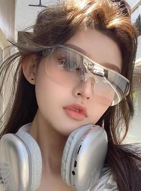 美式Y2K骑行眼镜夜骑太阳镜女网红街拍个性穿搭凹造型墨镜高级感