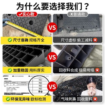 台阶斜坡板马路牙子斜坡垫门槛台阶垫实心斜坡橡胶X垫坡道斜坡板