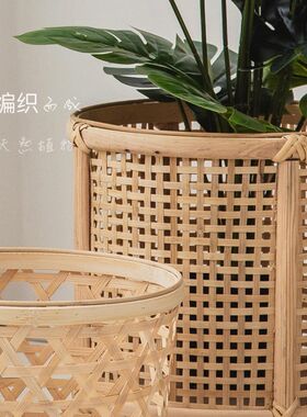 藤编花盆竹编花架花篮q子客厅落地式盆景绿植物置物架阳台多肉绿