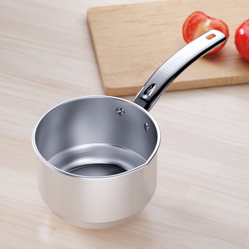 304不锈钢水瓢家用厨房水漂舀B水防滑长柄可当奶锅加厚平底水勺子