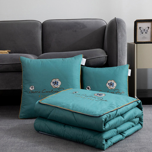 全棉汽车载靠垫枕头二合r一春夏空调被办公室纯棉抱枕被子两用午