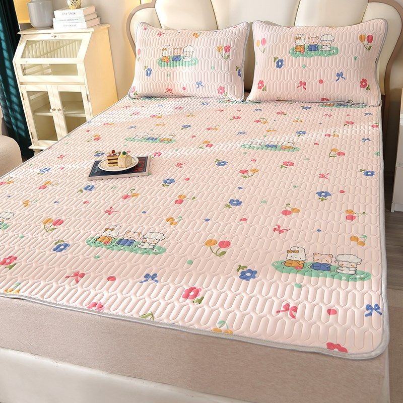 夏季乳胶凉席f三件套可机洗冰丝床褥夏凉垫子卡通单人凉感丝软席,床上用品,乳胶席,淘宝优惠券,粉丝福利购,淘宝优惠卷