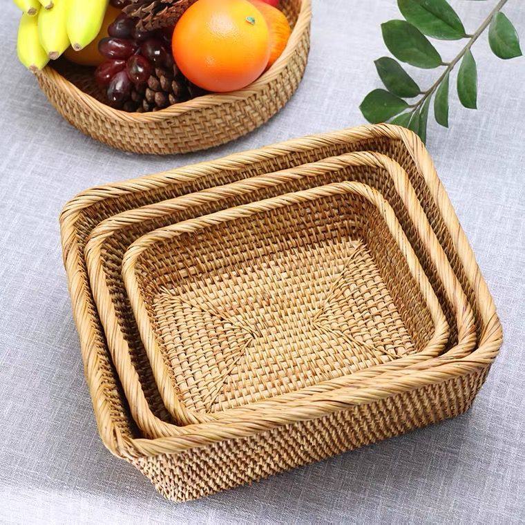 藤编收纳筐客厅零食p收纳盒欧式大号果盘茶几竹编收纳篮餐盘碟子,收纳整理,其他收纳篮,淘宝优惠券,粉丝福利购,淘宝优惠卷