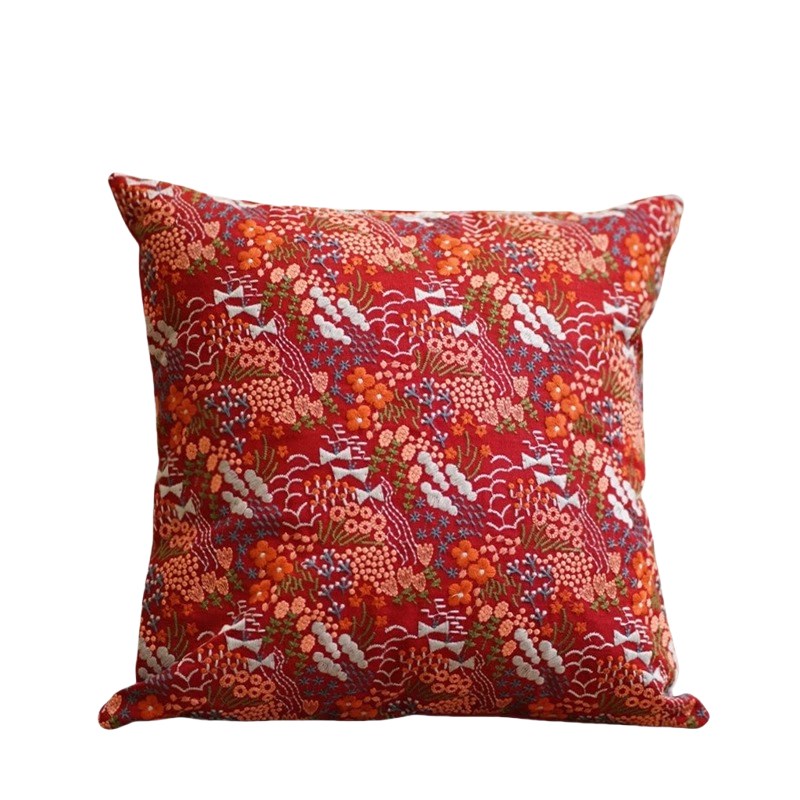 刺绣轻奢抱枕车用腰t靠垫沙发客厅床头抱枕靠枕民宿田园抱枕