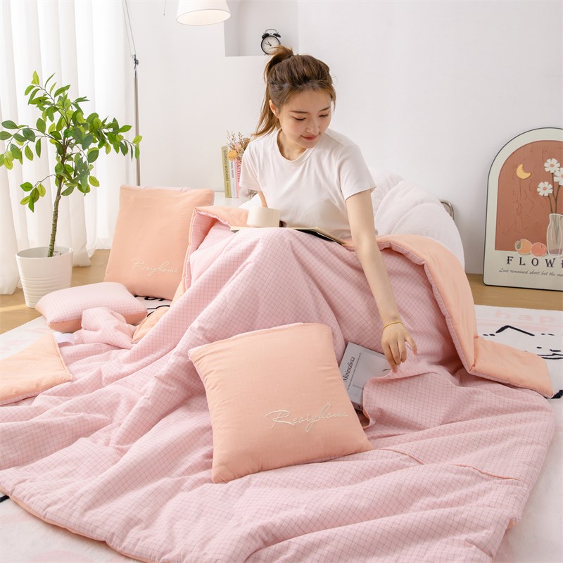 全棉!夏凉抱枕被子两用二合一2024新款J午睡毯车用枕头空调被靠枕