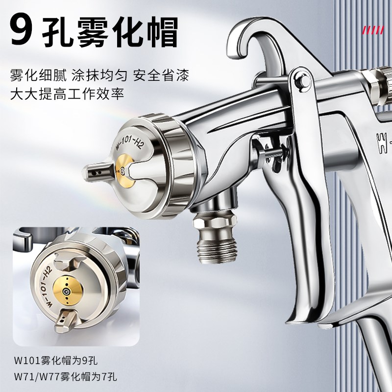 沪工喷漆b枪油漆喷壶上壶家具喷枪高雾化w71喷漆枪气动油漆喷枪