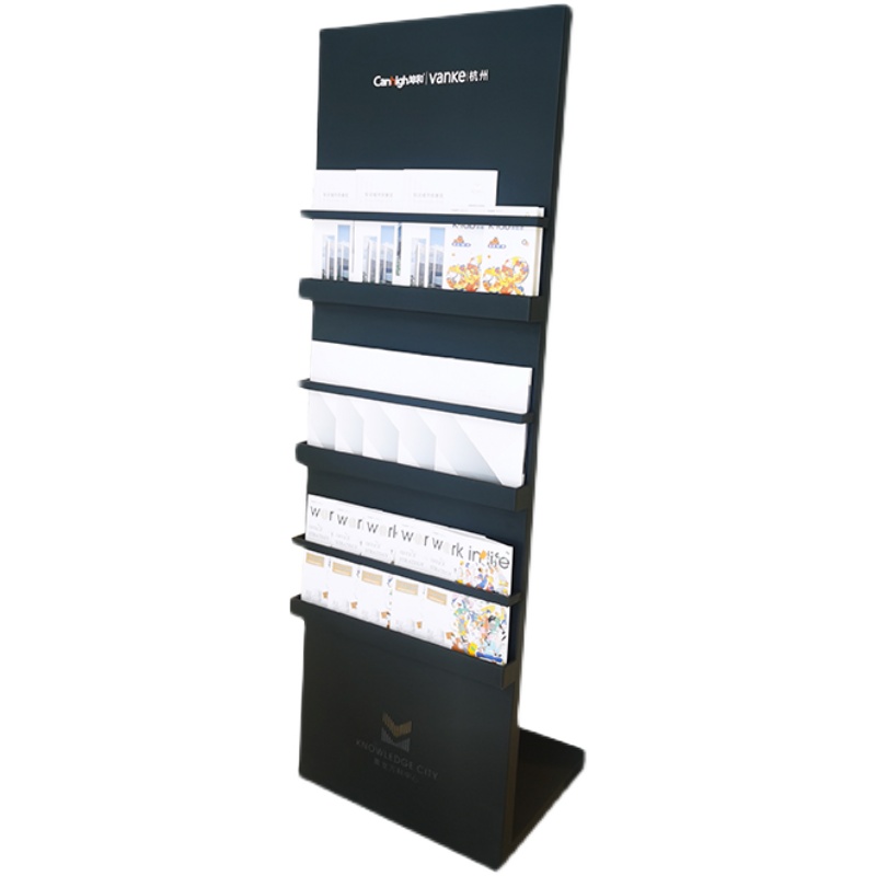 售楼部新款不锈钢杂志报刊落地展示D架 资料架 物业户型图宣传展