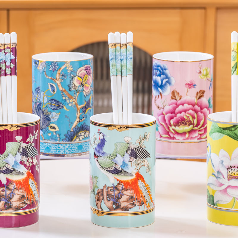 厨房多功能f家用陶瓷沥水筷子筒收纳架防霉餐具创意筷子篓桶笼