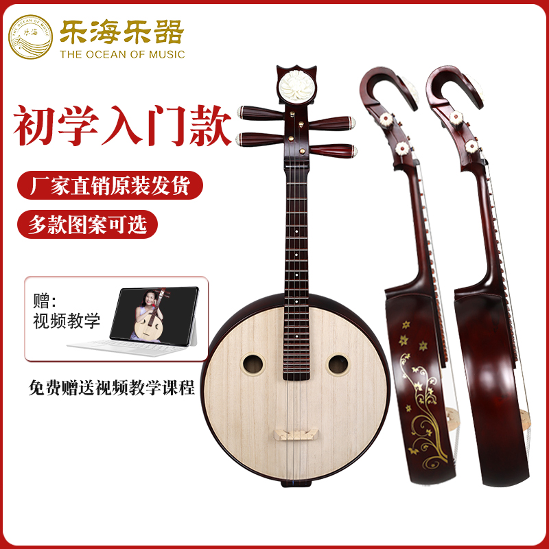 乐海中阮乐器音乐之海初学者硬木山榆木钢品专业阮琴素面典雅