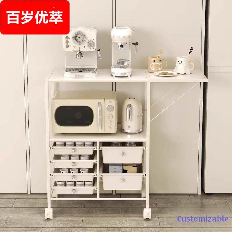 厨房微波炉置物架小家电储物柜备餐工作台切菜专用桌移动餐边柜