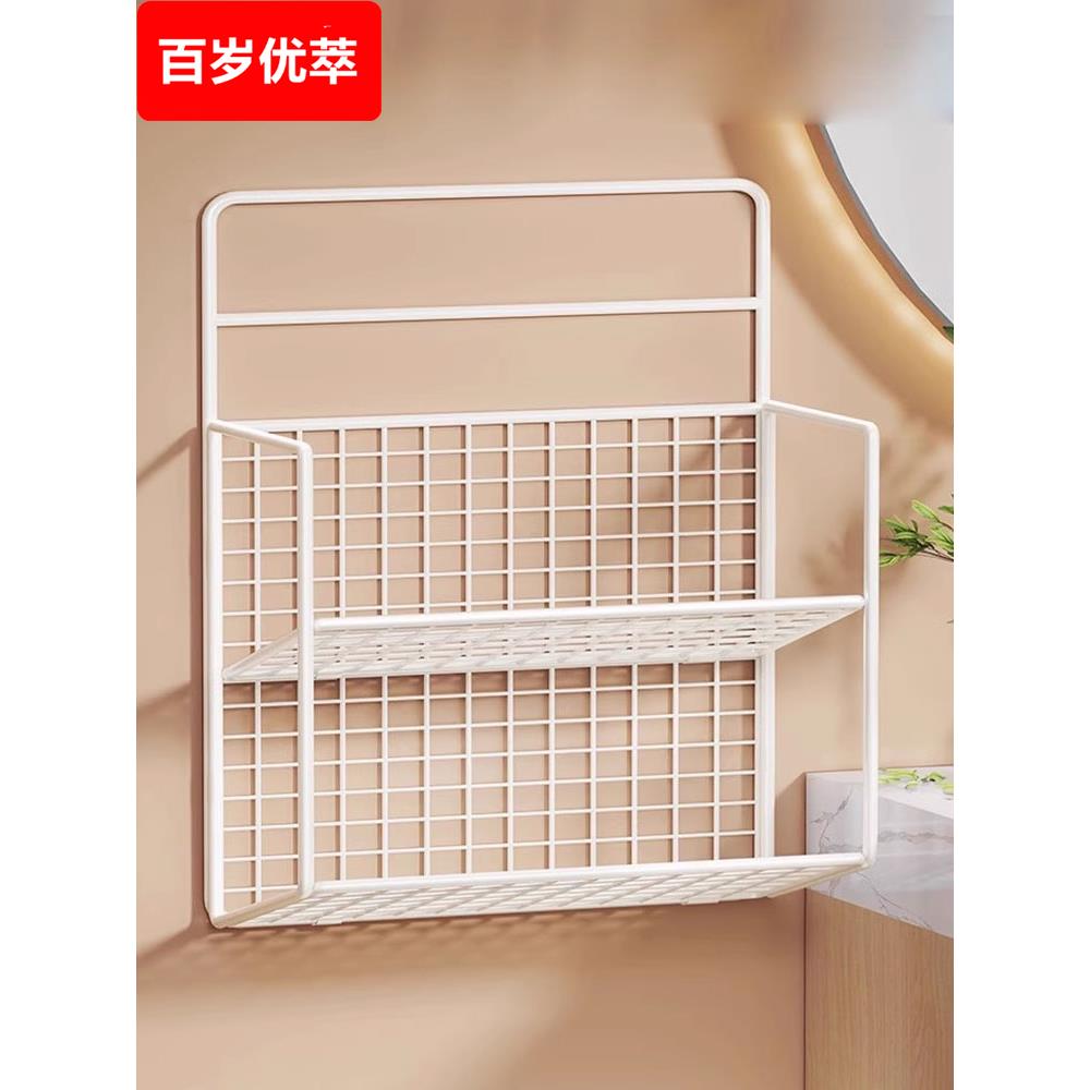 浴室置物架免打孔壁挂浴巾收纳架洗澡间衣服墙上放置架多功能架子