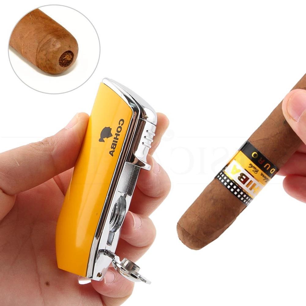 雪茄打火机三火直冲喷枪防风火机礼盒包装送男友