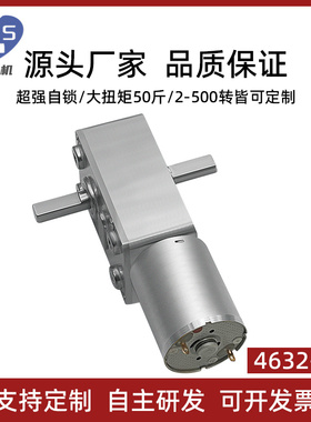 4632-370双D轴微小型直流减速B涡轮蜗杆大扭矩马达12v24v调速低速