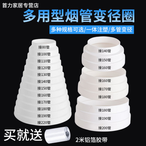 抽油烟机排烟管j变径圈排风管大小转换接头厨房烟道管止逆阀变径