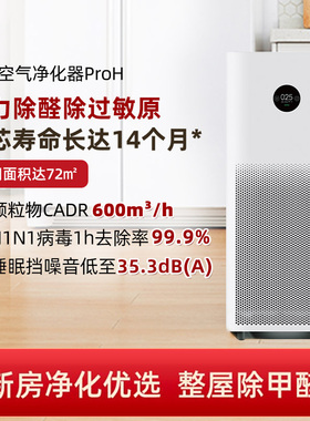 小米米家空气净化器proH除雾霾甲醛二手烟宠物家用空气净化机