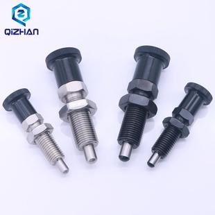 加长型旋钮柱塞不锈钢分度销复位型旋转弹簧定位销细牙PXKL SXPKL
