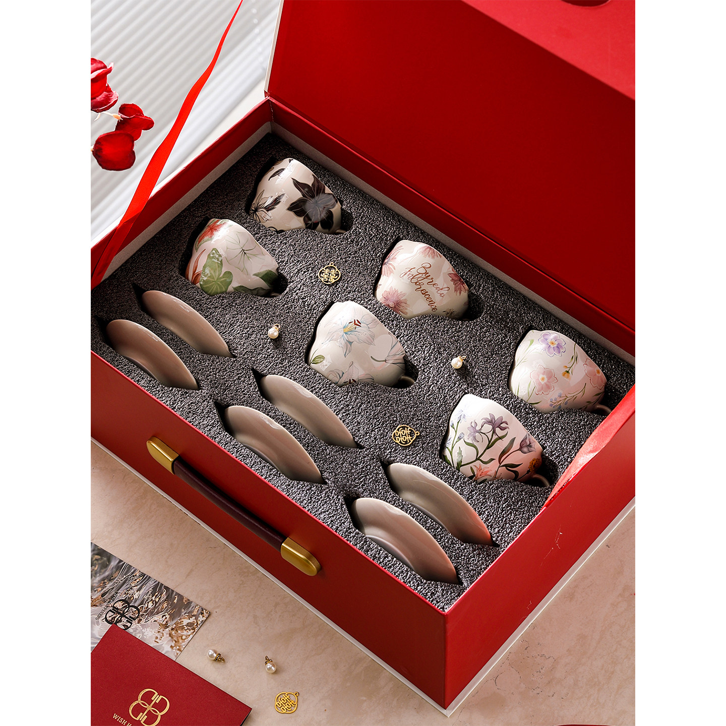 闺语复古法式精致咖啡杯礼盒送新人结婚闺蜜乔迁实用套装高级礼品,餐饮具,咖啡杯,淘宝优惠券,粉丝福利购,淘宝优惠卷