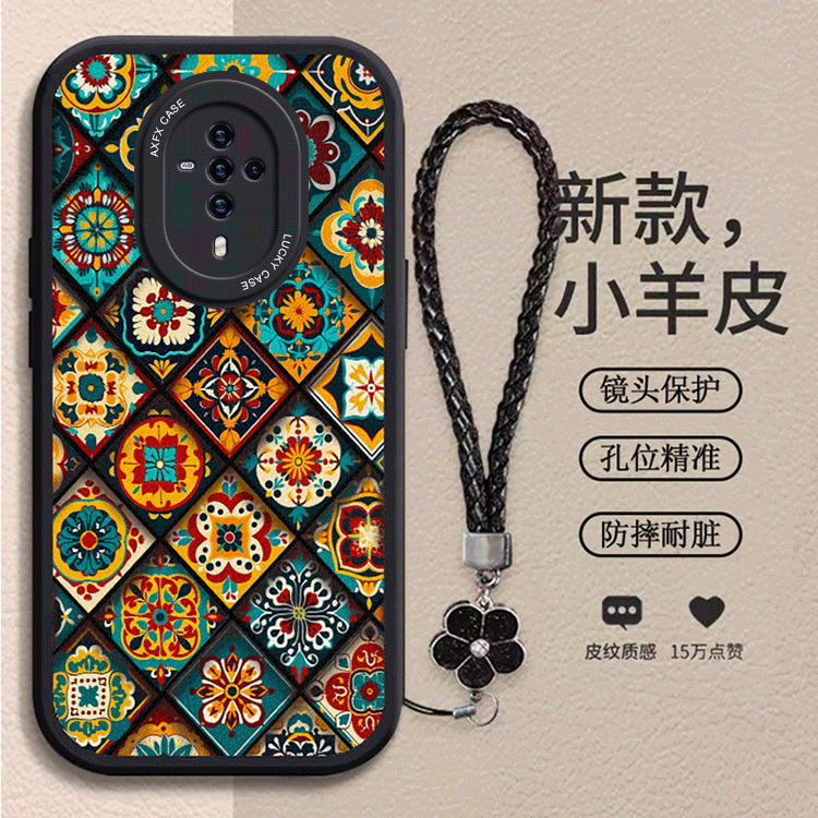 适用vivos6手机壳s5保护套新款s1女全包防摔v1962a国风维沃s1pro软壳s6保护套新款女生vovos5p橙黄图腾带手绳