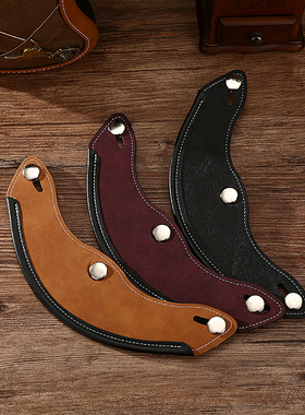 PU皮帽檐复古巡航头盔4/3盔帽檐哈雷盔摩托车头盔用3按扣装饰帽檐