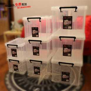 透明整理箱居家收纳整理加厚直身储物箱杂物收纳整理箱文具收纳盒