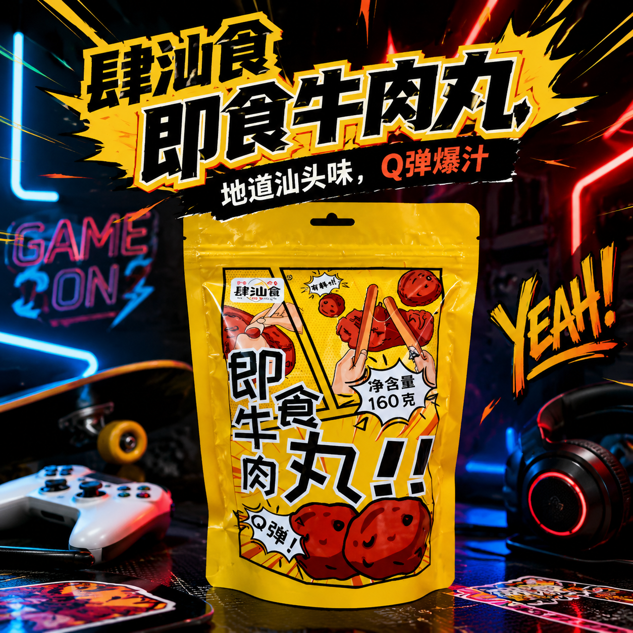 潮汕即食牛肉丸独立包装开袋即食休闲零食解馋追剧袋装休闲零食