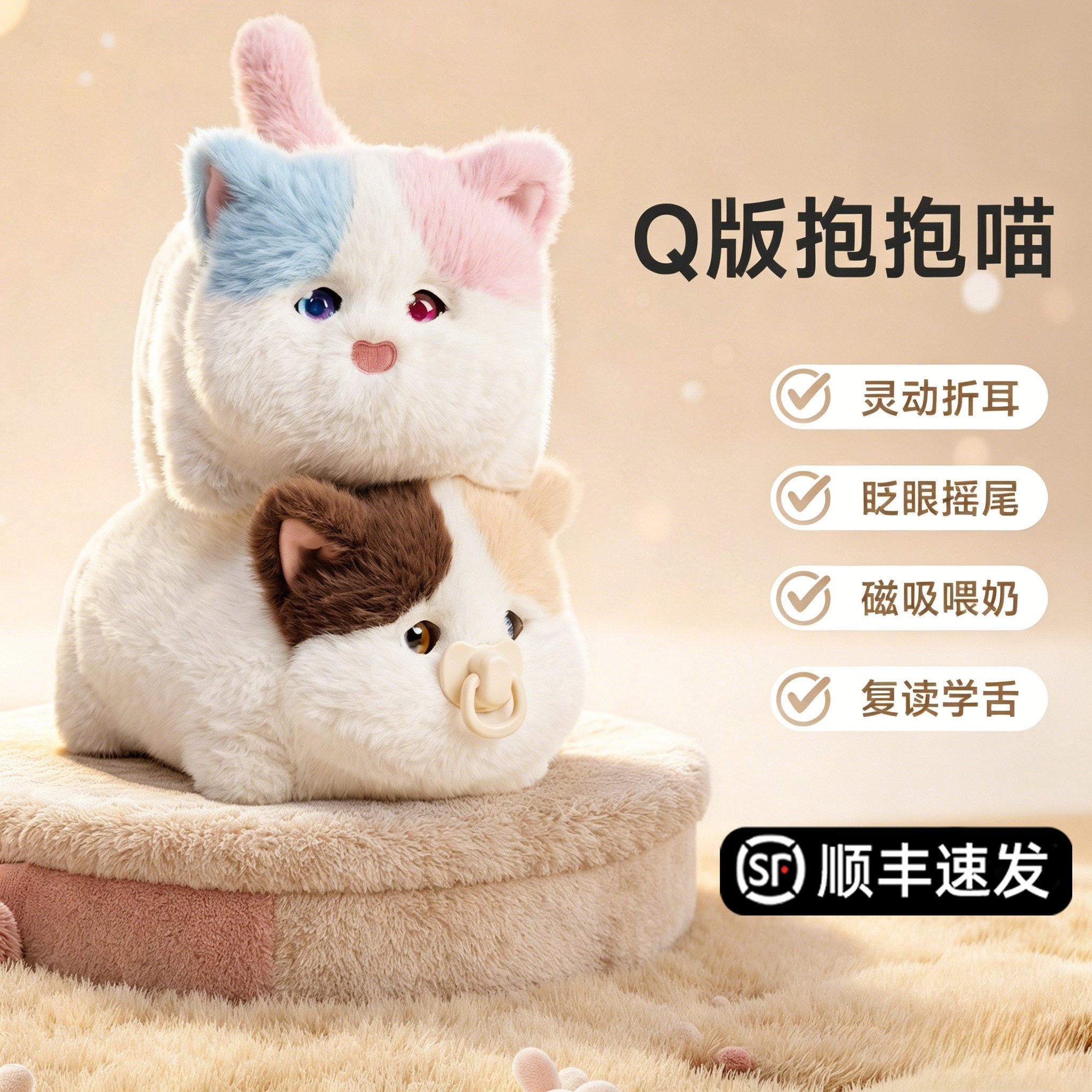 网红爆款抱抱喵仿真猫咪儿童礼物