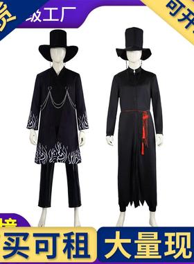 【现货】K-POP明星猎魔女团cos服恶魔男团黑色印花恶魔服角色舞台