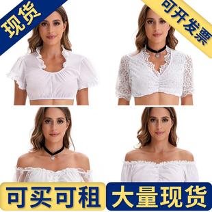 衬衫 啤酒裙上衣短袖 年黑白叮咚服德国慕尼黑啤酒节服装 出租出售