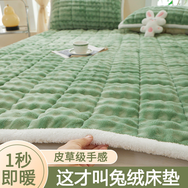 定制日韩兔绒冬季床垫家用卧室软垫子单人加厚保暖折叠可代发