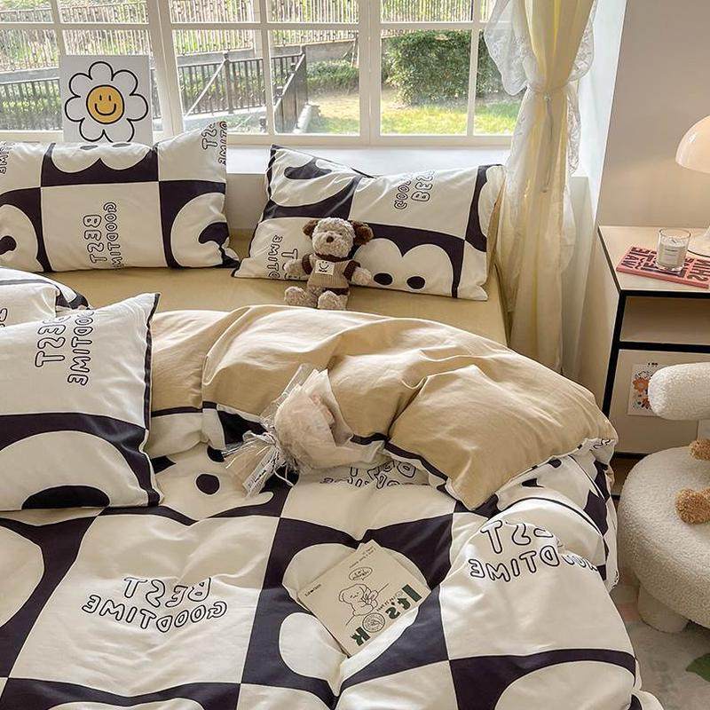 单印花全棉床单枕套床单纯棉学生宿舍三件套床笠小清新四件套被套,床上用品,学生床品套件,淘宝优惠券,粉丝福利购,淘宝优惠卷