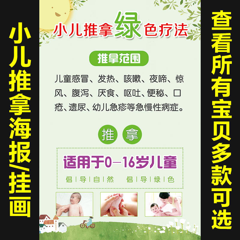 小儿推拿穴位图疗法挂图优点宣传画调理范围图海报
