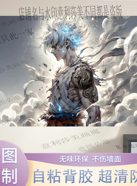 美女男侠客剑术刀光剑影战士动漫武侠海报墙贴宿舍卧室背景装饰画