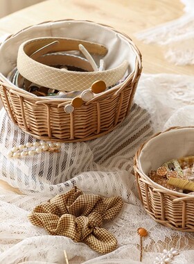 柳编收纳筐购物储物篮子柳编水果篮手提篮菜蓝野餐篮收纳筐鸡蛋篮