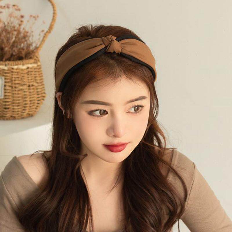 高档拉发箍女发捆咖色德头饰颅顶新款美款高感高级2024发卡头箍压