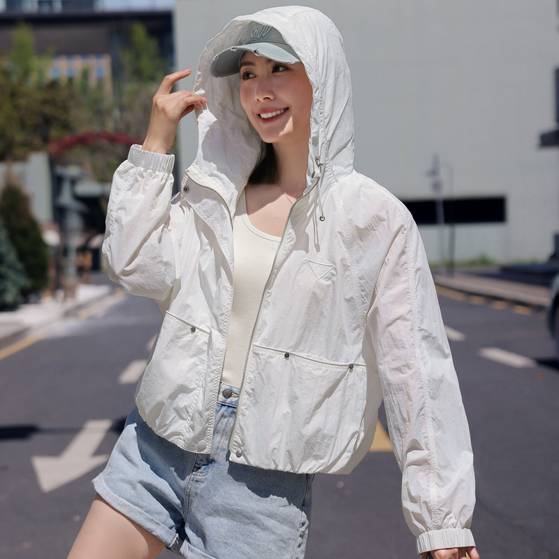 新品欧货户外薄款防晒衣女2025春夏新款小个子宽松百搭透气显瘦短