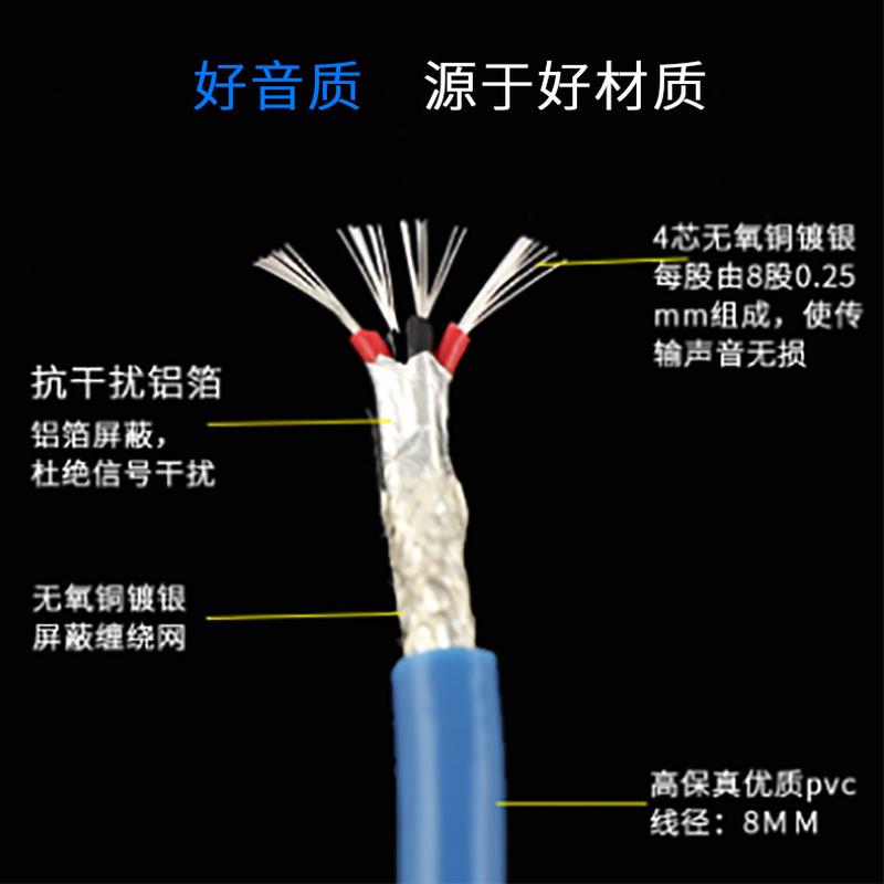 AUDIOSOST音箱话筒平衡线前后级功放调音台解码器XLR音频连接线