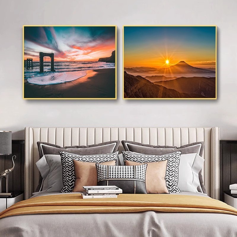 海景风景房间卧室装饰画现代简约酒店床头挂画客厅沙发墙面装饰画图片