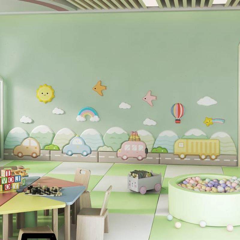榻榻米墙围软包儿童房卡通防撞汽车软包贴床头板靠背床围墙贴自粘,家装主材,背景墙软包,淘宝优惠券,粉丝福利购,淘宝优惠卷