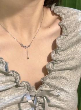 999纯银流苏麦穗项链女款轻奢小众高级感足银锁骨链2025新款爆款