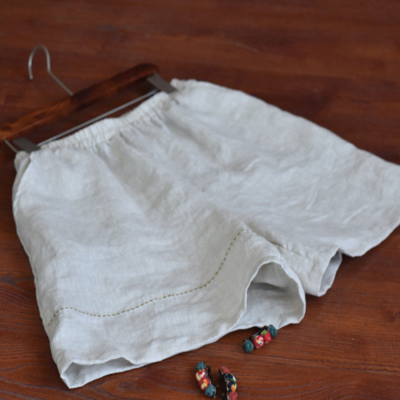 吕家小院坊 夏季砂洗亚麻短款 五分中裤沙滩热裤,女装/女士精品,休闲裤,淘宝优惠券,粉丝福利购,淘宝优惠卷