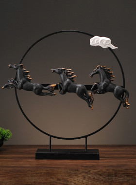 装饰品摆件马酒柜玄关客厅招财办公室中式博物架家居小摆设